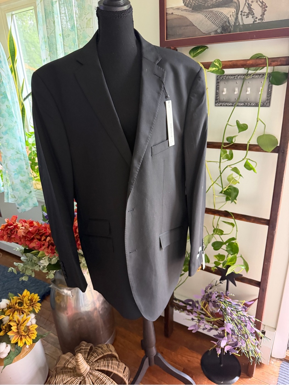 Perry Ellis Men's Black Single-Breasted Sport Coat Slim Fit